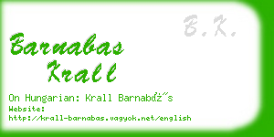 barnabas krall business card